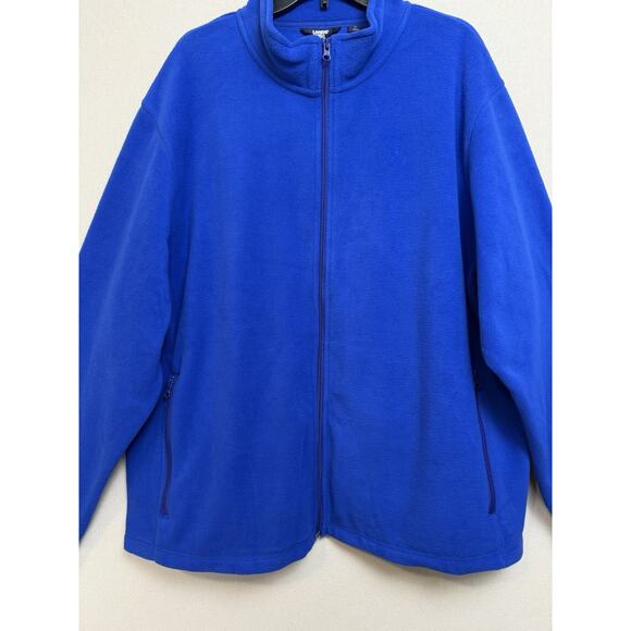 Lands End Men’s Blue Sz XXL Fleece Men’s Full Zip Jacket Zip Pockets - Picture 3 of 15